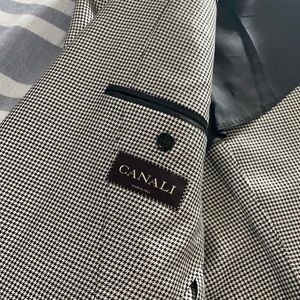 Size 40R gray black @ white CANALI sports coat